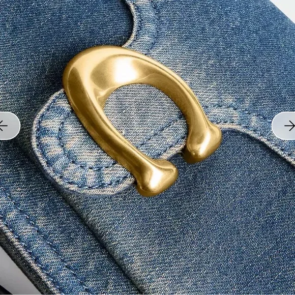 Coach Denim Blue Shoulder Bag with Gold Hardware Tabby 26 - Picture 5 of 6